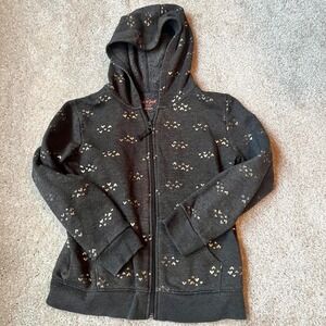 grey cat &  Jack heart print zip up